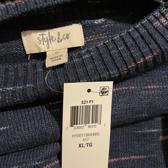 Style & Co Women’s XL Blue Space Dye long sleeve - Picture 4 of 5